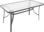 Τραπέζι Ensure pakoworld ανθρακί μέταλλο-tempered γυαλί 120x70x70εκ - Image 3