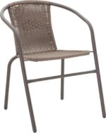 Tραπεζαρία Obbi-Watson pakoworld σετ 3τεμ καφέ μέταλλο-pe rattan 60x60x70εκ - Image 6