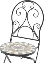 Τραπεζαρία Mosaic pakoworld σετ 3τεμ μέταλλο μαύρο - Image 6