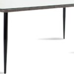 Τραπέζι Naoki pakoworld μέταλλο μαύρο-pe γκρι-γυαλί 160x90x78εκ