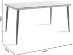 Τραπέζι Naoki pakoworld μέταλλο μαύρο-pe γκρι-γυαλί 160x90x78εκ - Image 4