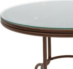 Τραπέζι Paula pakoworld μέταλλο-pe rattan καφέ Φ90x75εκ - Image 2