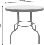 Τραπέζι Paula pakoworld μέταλλο-pe rattan καφέ Φ90x75εκ - Image 3