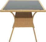 Τραπέζι Laura pakoworld μέταλλο-pe rattan φυσικό 80x80x75εκ - Image 2
