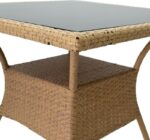 Τραπέζι Laura pakoworld μέταλλο-pe rattan φυσικό 80x80x75εκ - Image 3