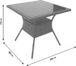 Τραπέζι Laura pakoworld μέταλλο-pe rattan φυσικό 80x80x75εκ - Image 4