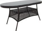 Τραπέζι Cellin pakoworld μέταλλο-pe rattan καφέ 160x80x77εκ