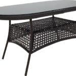 Τραπέζι Cellin pakoworld μέταλλο-pe rattan καφέ 160x80x77εκ