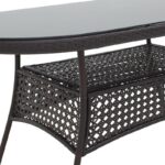 Τραπέζι Cellin pakoworld μέταλλο-pe rattan καφέ 160x80x77εκ - Image 3