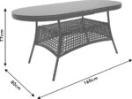 Τραπέζι Cellin pakoworld μέταλλο-pe rattan καφέ 160x80x77εκ - Image 4