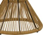 Τραπέζι Mabil pakoworld rattan φυσικό-γυαλί Φ50x55εκ - Image 4