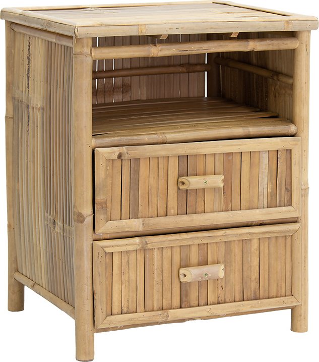 141-000021 Κομοδίνο Ofra pakoworld bamboo φυσικό 56x46x69εκ - Image 1