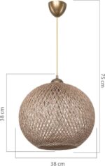 Φωτιστικό οροφής μονόφωτο Leshia pakoworld Ε27 καφέ Φ38x38εκ - Image 5