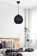 Φωτιστικό οροφής μονόφωτο Leshia pakoworld Ε27 μαύρο Φ26x26εκ - Image 2