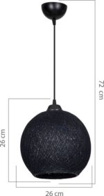 Φωτιστικό οροφής μονόφωτο Leshia pakoworld Ε27 μαύρο Φ26x26εκ - Image 4