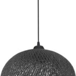 Φωτιστικό οροφής μονόφωτο Leshia pakoworld Ε27 μαύρο Φ38x38εκ