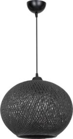 Φωτιστικό οροφής μονόφωτο Leshia pakoworld Ε27 μαύρο Φ38x38εκ