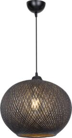 Φωτιστικό οροφής μονόφωτο Leshia pakoworld Ε27 μαύρο Φ38x38εκ - Image 3