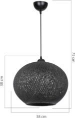 Φωτιστικό οροφής μονόφωτο Leshia pakoworld Ε27 μαύρο Φ38x38εκ - Image 4