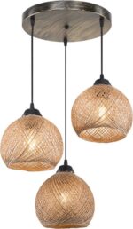 Φωτιστικό οροφής τρίφωτο PWL-1121 pakoworld Ε27 καφέ Φ40x75εκ - Image 3