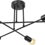 Φωτιστικό οροφής εξάφωτο PWL-1122 pakoworld Ε27 μαύρο Φ61x25εκ