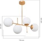 Φωτιστικό οροφής τετράφωτο PWL-1128 pakoworld Ε27 χρυσό 70x20x35εκ - Image 4
