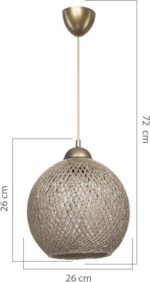 Φωτιστικό οροφής μονόφωτο Leshia pakoworld Ε27 καφέ Φ26x26εκ - Image 4