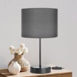 Επιτραπέζιο φωτιστικό PWL-1183 pakoworld Ε27 ανθρακί-μαύρο Φ22x36.5εκ - Image 3