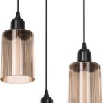 Φωτιστικό οροφής τρίφωτο PWL-1195 pakoworld Ε27 μαύρο-amber Φ30x80εκ