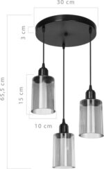 Φωτιστικό οροφής τρίφωτο PWL-1195 pakoworld Ε27 μαύρο-amber Φ30x80εκ - Image 4
