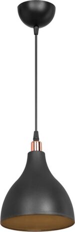 Φωτιστικό οροφής μονόφωτο Lofty pakoworld Ε27 μαύρο Φ18x22εκ - Image 2