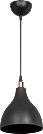 Φωτιστικό οροφής μονόφωτο Lofty pakoworld Ε27 μαύρο Φ18x22εκ
