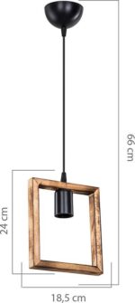 Φωτιστικό οροφής μονόφωτο Isolate pakoworld Ε27 καρυδί 18.5x3x24εκ - Image 4