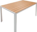 Τραπέζι Nares pakoworld αλουμίνιο λευκό-plywood φυσικό 140x80x72.5εκ - Image 3