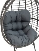 Πολυθρόνα Nestie pakoworld wicker rattan γκρι-μεταλλικό γκρι πόδι-γκρι μαξιλάρι 102x80x155εκ - Image 6
