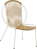 Καρέκλα Dapper pakoworld λευκό μέταλλο-pe φυσικό 64.5x71x92.5εκ