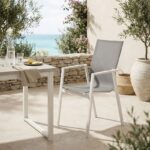 Πολυθρόνα κήπου Dashiell pakoworld αλουμίνιο λευκό textilene γκρι 57x71x93εκ - Image 2