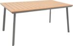 Τραπέζι Griffith pakoworld ανθρακί αλουμίνιο και plywood σε φυσική απόχρωση 160x90x74εκ