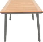 Τραπέζι Griffith pakoworld ανθρακί αλουμίνιο και plywood σε φυσική απόχρωση 160x90x74εκ - Image 3