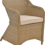 Πολυθρόνα κήπου Hadrian pakoworld rattan καφέ- textilene μπεζ 57x70x85εκ