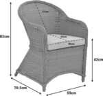 Πολυθρόνα κήπου Hadrian pakoworld rattan καφέ- textilene μπεζ 57x70x85εκ - Image 3