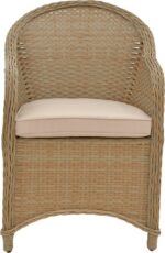 Πολυθρόνα κήπου Hadrian pakoworld rattan καφέ- textilene μπεζ 57x70x85εκ - Image 6