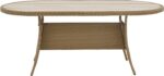 Τραπέζι Keir pakoworld rattan-αλουμίνιο καφέ 180x90x72εκ - Image 2