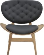 Πολυθρόνα relax Udalle pakoworld μασίφ ξύλο καρυδί-PU μάυρο 77x70x82εκ - Image 4