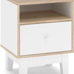 Κομοδίνο Awell pakoworld sonoma-λευκό 45x44x58εκ