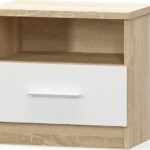 Κομοδίνο Geneva pakoworld φυσικό-λευκό 50x37x45.5εκ