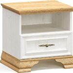 Κομοδίνο Jaden pakoworld golden oak-λευκό antique 49x41x47εκ