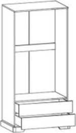 Ντουλάπα Jaden pakoworld δίφυλλη golden oak-λευκό antique 101x62x197,5εκ - Image 2