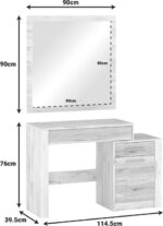 Τουαλέτα-καθρέπτης Neruda pakoworld λευκό antique-oak 114,5x39,5x76εκ - Image 5