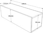 Έπιπλο τηλεόρασης επιτοίχιο Serit pakoworld λευκό-oak 100x31,5x29,5εκ - Image 5